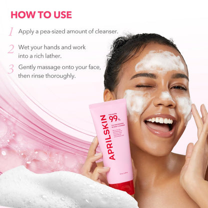 APRILSKIN TXA Niacinamide 99 Pore Care Pink Bubble Gum Deep Cleanser - 99% High-Purity TXA+Niacinamide All-in-One Cleanser for Deep Cleansing, Blackhead Care, Pore Care, Moisturizing - 4.23 fl.oz.