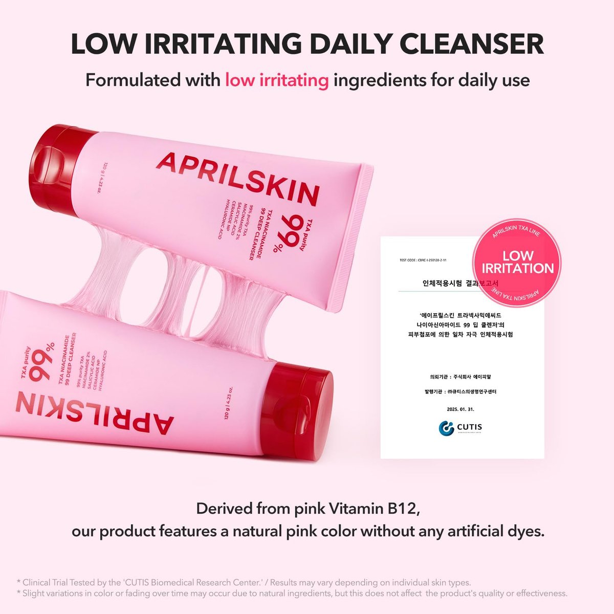 APRILSKIN TXA Niacinamide 99 Pore Care Pink Bubble Gum Deep Cleanser - 99% High-Purity TXA+Niacinamide All-in-One Cleanser for Deep Cleansing, Blackhead Care, Pore Care, Moisturizing - 4.23 fl.oz. - görsel 15