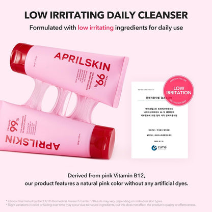 APRILSKIN TXA Niacinamide 99 Pore Care Pink Bubble Gum Deep Cleanser - 99% High-Purity TXA+Niacinamide All-in-One Cleanser for Deep Cleansing, Blackhead Care, Pore Care, Moisturizing - 4.23 fl.oz.
