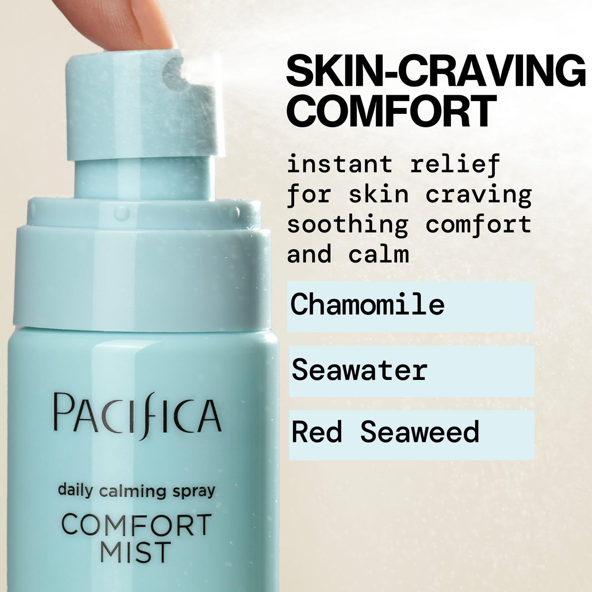 Pacifica Comfort Mist Daily Calming Face Spray - Hydrating Facial Mist for Sensitive & Dry Skin - Fragrance-Free Soothing Spray with Red Seaweed, Green Tea & Chamomile - Vegan - 4 fl oz - görsel 5
