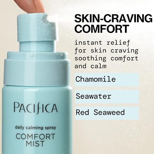 Pacifica Comfort Mist Daily Calming Face Spray - Hydrating Facial Mist for Sensitive & Dry Skin - Fragrance-Free Soothing Spray with Red Seaweed, Green Tea & Chamomile - Vegan - 4 fl oz - görsel 6