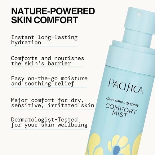 Pacifica Comfort Mist Daily Calming Face Spray - Hydrating Facial Mist for Sensitive & Dry Skin - Fragrance-Free Soothing Spray with Red Seaweed, Green Tea & Chamomile - Vegan - 4 fl oz - görsel 8