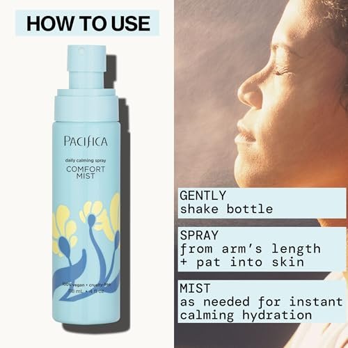 Pacifica Comfort Mist Daily Calming Face Spray - Hydrating Facial Mist for Sensitive & Dry Skin - Fragrance-Free Soothing Spray with Red Seaweed, Green Tea & Chamomile - Vegan - 4 fl oz - görsel 18