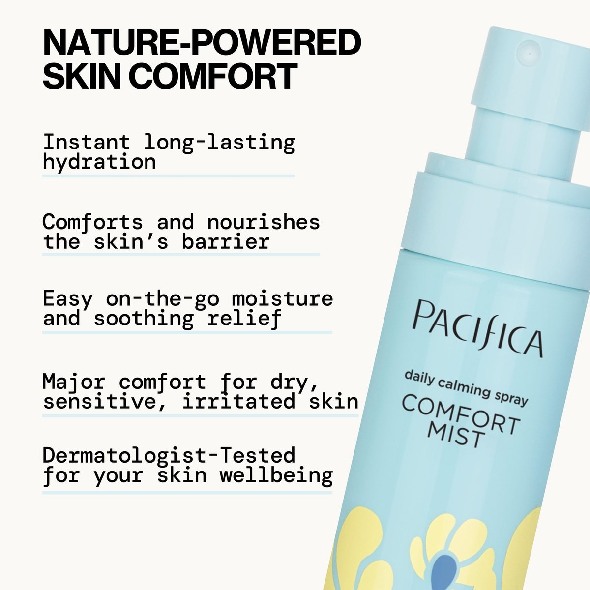 Pacifica Comfort Mist Daily Calming Face Spray - Hydrating Facial Mist for Sensitive & Dry Skin - Fragrance-Free Soothing Spray with Red Seaweed, Green Tea & Chamomile - Vegan - 4 fl oz - görsel 7
