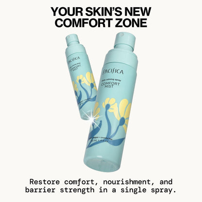 Pacifica Comfort Mist Daily Calming Face Spray - Hydrating Facial Mist for Sensitive & Dry Skin - Fragrance-Free Soothing Spray with Red Seaweed, Green Tea & Chamomile - Vegan - 4 fl oz