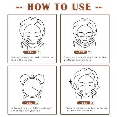 YiJiaBa 10-Pack Collagen Sheet Face Masks - Fruit Hydrating Facial Mask Set for Glowing Skin, Bulk Spa Party Pack for Women & Men - görsel 13