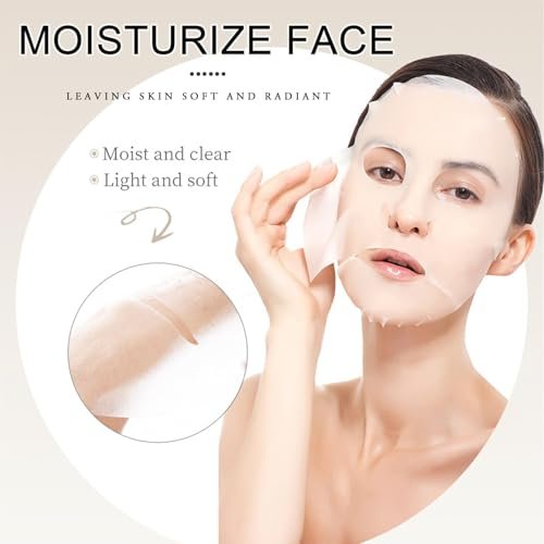 YiJiaBa 10-Pack Collagen Sheet Face Masks - Fruit Hydrating Facial Mask Set for Glowing Skin, Bulk Spa Party Pack for Women & Men - görsel 3