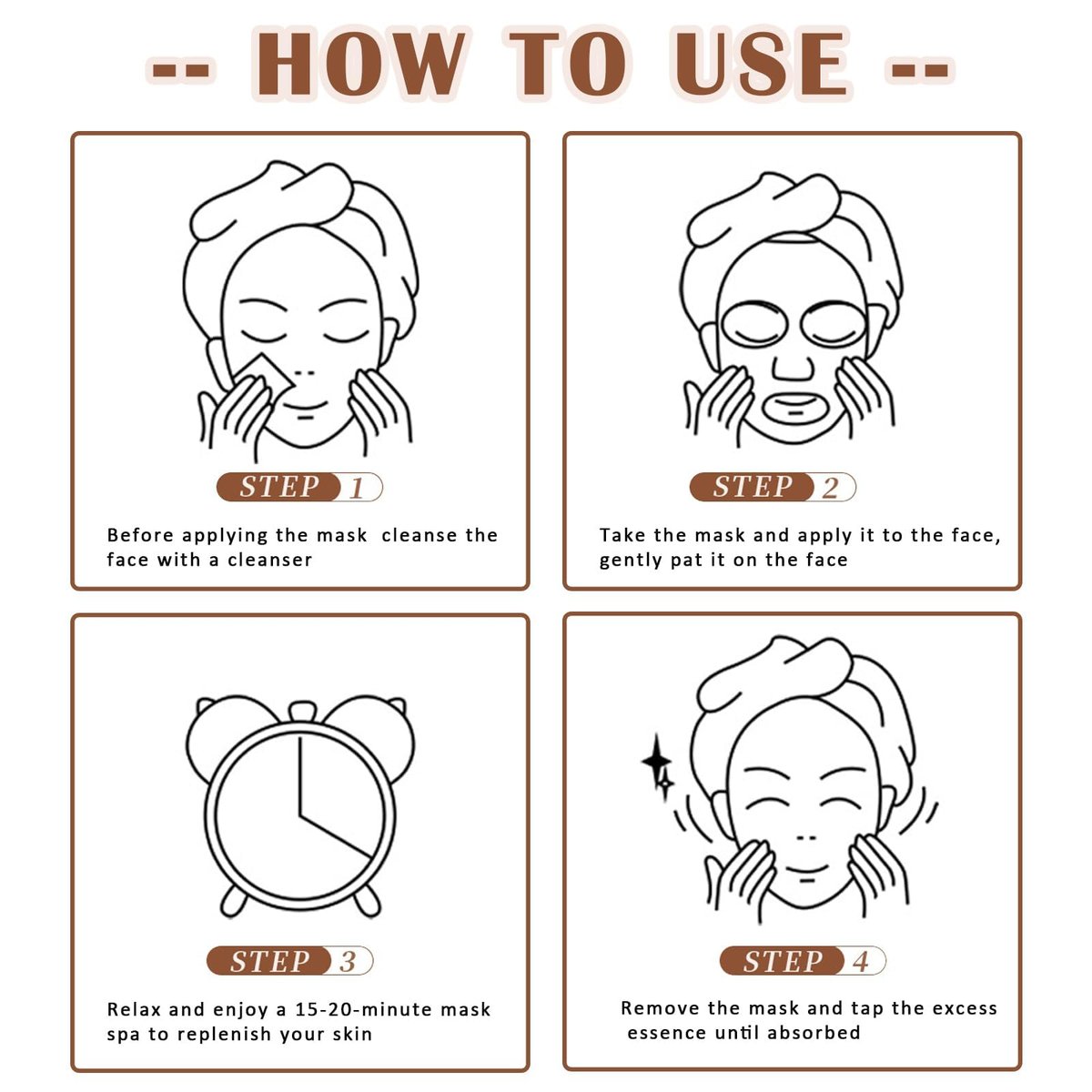 YiJiaBa 10-Pack Collagen Sheet Face Masks - Fruit Hydrating Facial Mask Set for Glowing Skin, Bulk Spa Party Pack for Women & Men - görsel 14