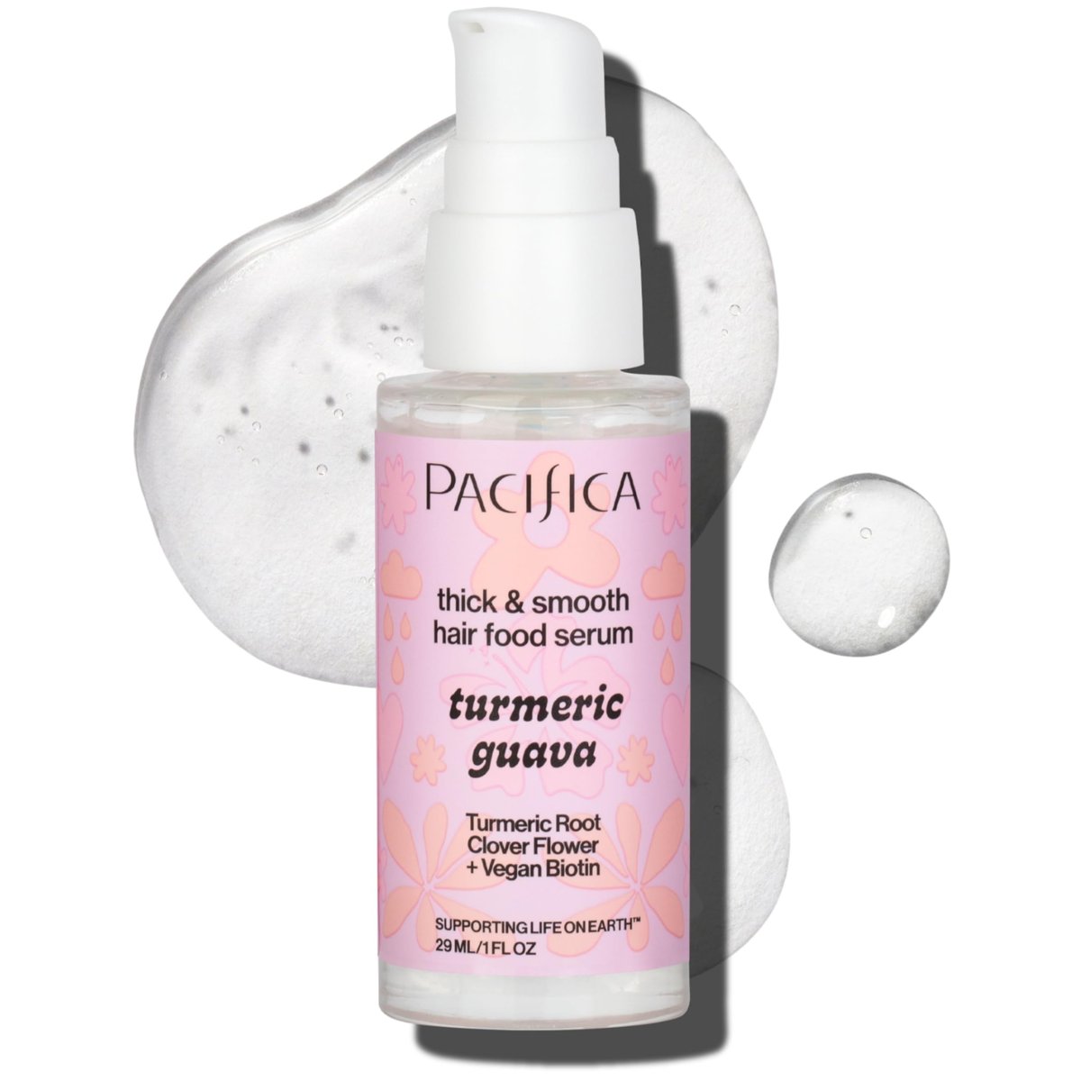Pacifica Invisible Calming Hair Serum - Frizz Control & Hair Thickening Treatment with Turmeric, Guava, Peptides, Biotin & Caffeine - Vegan & Cruelty-Free Leave-In Scalp Serum (1 fl oz) - görsel 1