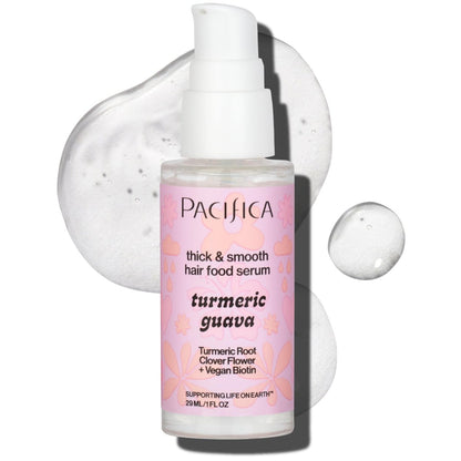 Pacifica Invisible Calming Hair Serum - Frizz Control & Hair Thickening Treatment with Turmeric, Guava, Peptides, Biotin & Caffeine - Vegan & Cruelty-Free Leave-In Scalp Serum (1 fl oz)