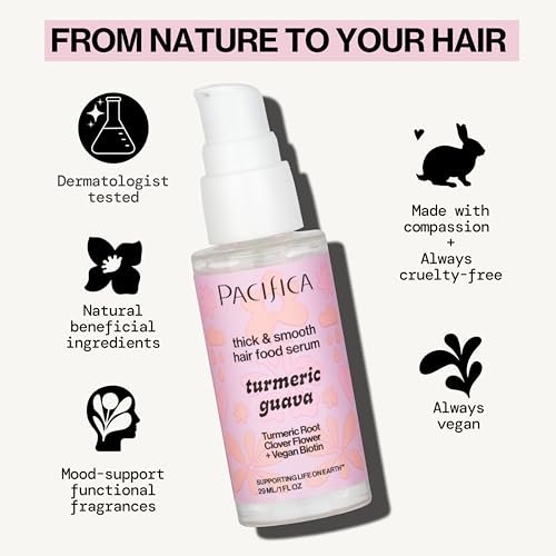 Pacifica Invisible Calming Hair Serum - Frizz Control & Hair Thickening Treatment with Turmeric, Guava, Peptides, Biotin & Caffeine - Vegan & Cruelty-Free Leave-In Scalp Serum (1 fl oz) - görsel 4