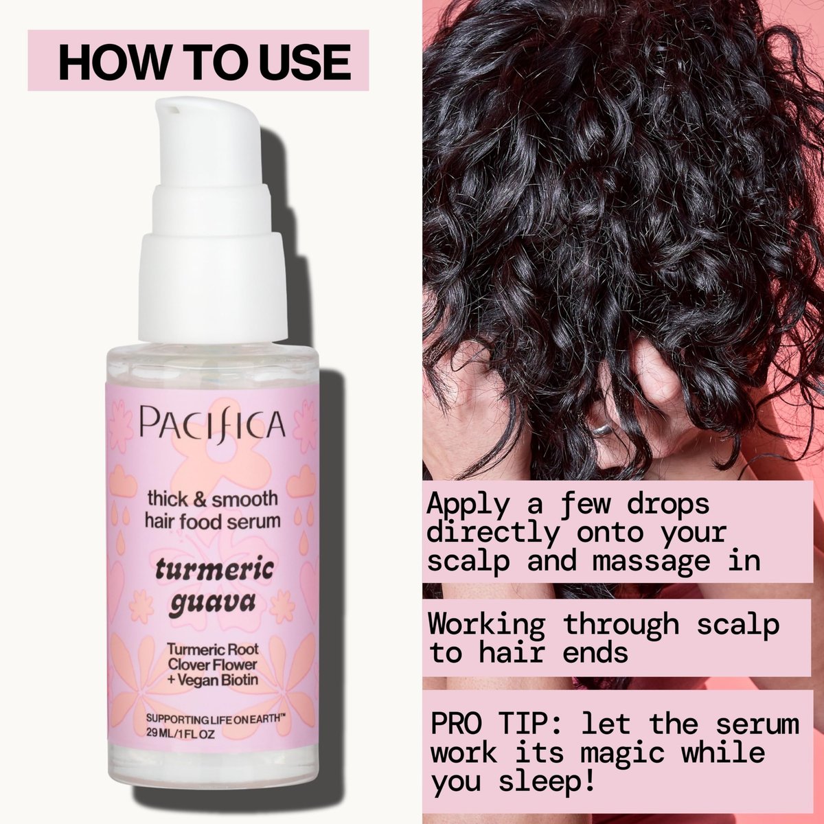Pacifica Invisible Calming Hair Serum - Frizz Control & Hair Thickening Treatment with Turmeric, Guava, Peptides, Biotin & Caffeine - Vegan & Cruelty-Free Leave-In Scalp Serum (1 fl oz) - görsel 11