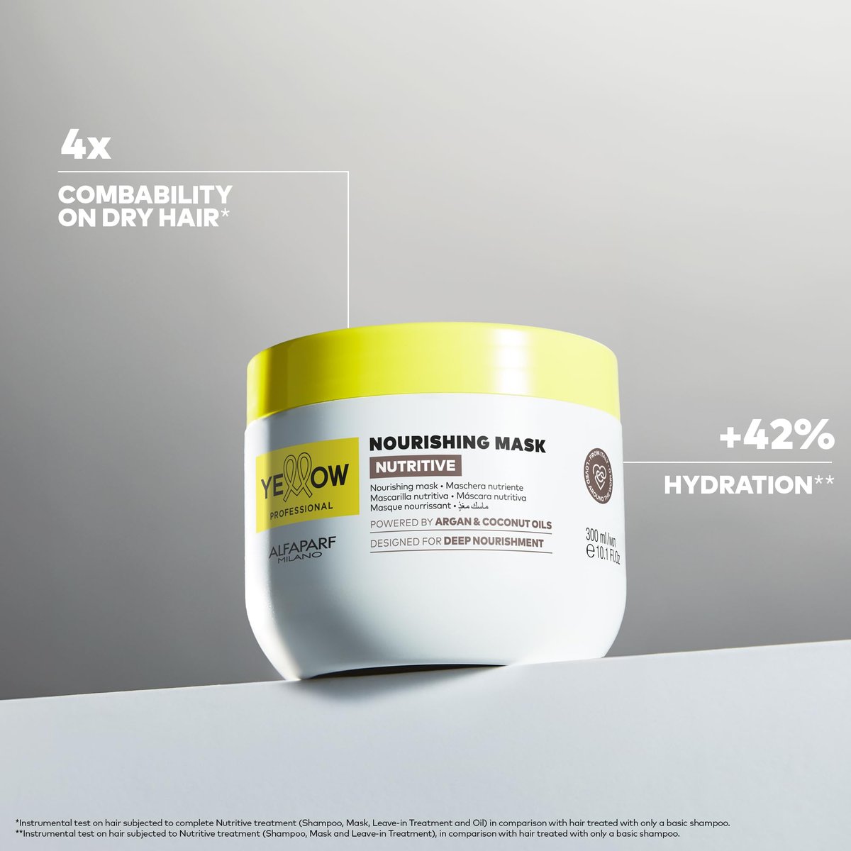 ALFAPARF MILANO Yellow Professional Nutritive Nourishing Mask for Dry Hair - Argan & Coconut Oils, Deep Nourishment, 16.9 fl oz (500ml) - görsel 3