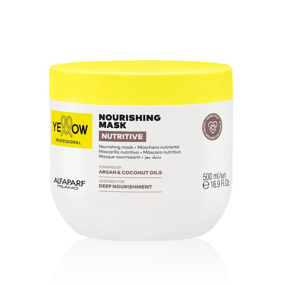 ALFAPARF MILANO Yellow Professional Nutritive Nourishing Mask for Dry Hair - Argan & Coconut Oils, Deep Nourishment, 16.9 fl oz (500ml)