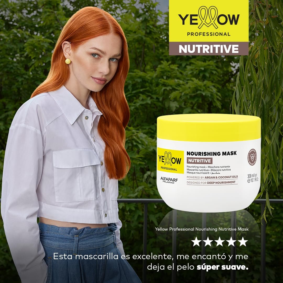 ALFAPARF MILANO Yellow Professional Nutritive Nourishing Mask for Dry Hair - Argan & Coconut Oils, Deep Nourishment, 16.9 fl oz (500ml) - görsel 15