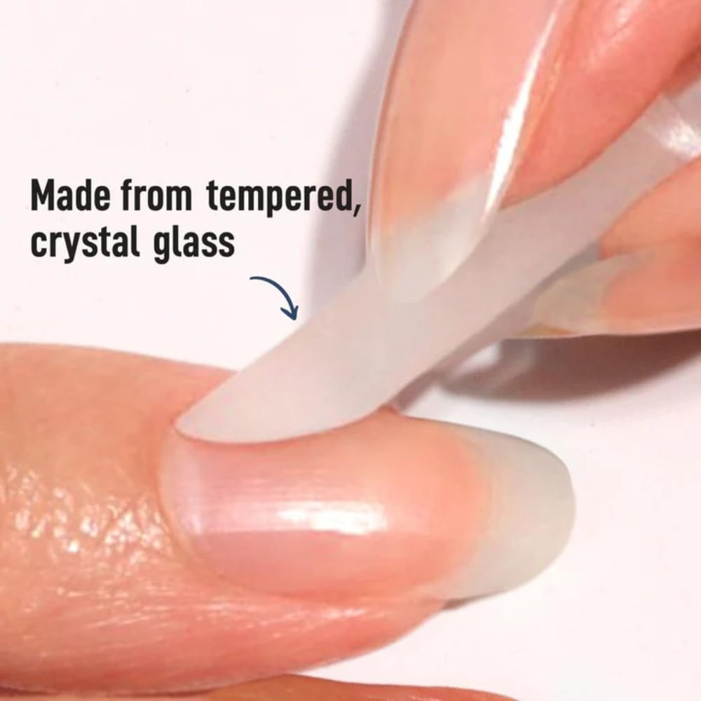 LONDONTOWN Double-Sided Glass Cuticle Pusher – Dual-Ended Under Nail Cleaner and Cuticle Remover Care Tool for Hands & Feet Manicure Pedicures Avelisse