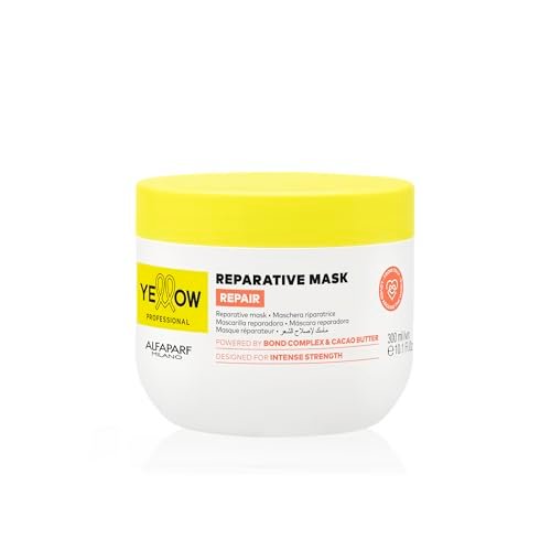 ALFAPARF MILANO Yellow Professional Repair Reparative Mask for Damaged Hair - Bond Complex & Cacao Butter - Intense Strength, 10.1 fl oz - görsel 2
