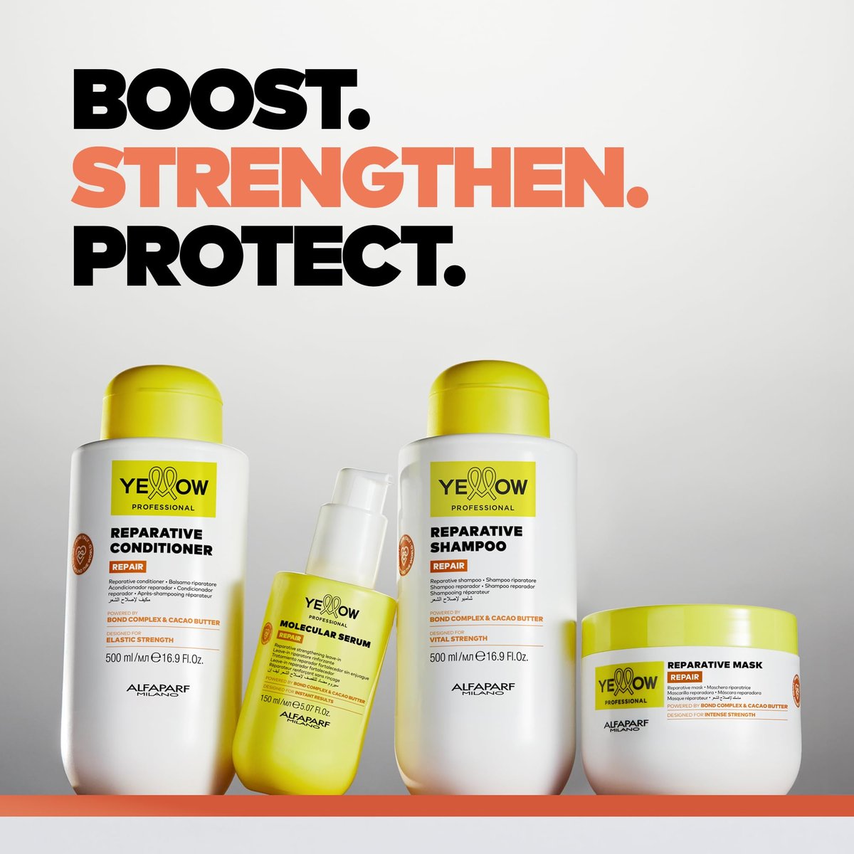 ALFAPARF MILANO Yellow Professional Repair Reparative Shampoo for Damaged Hair - Bond Complex & Cacao Butter - 16.9 fl oz - görsel 13