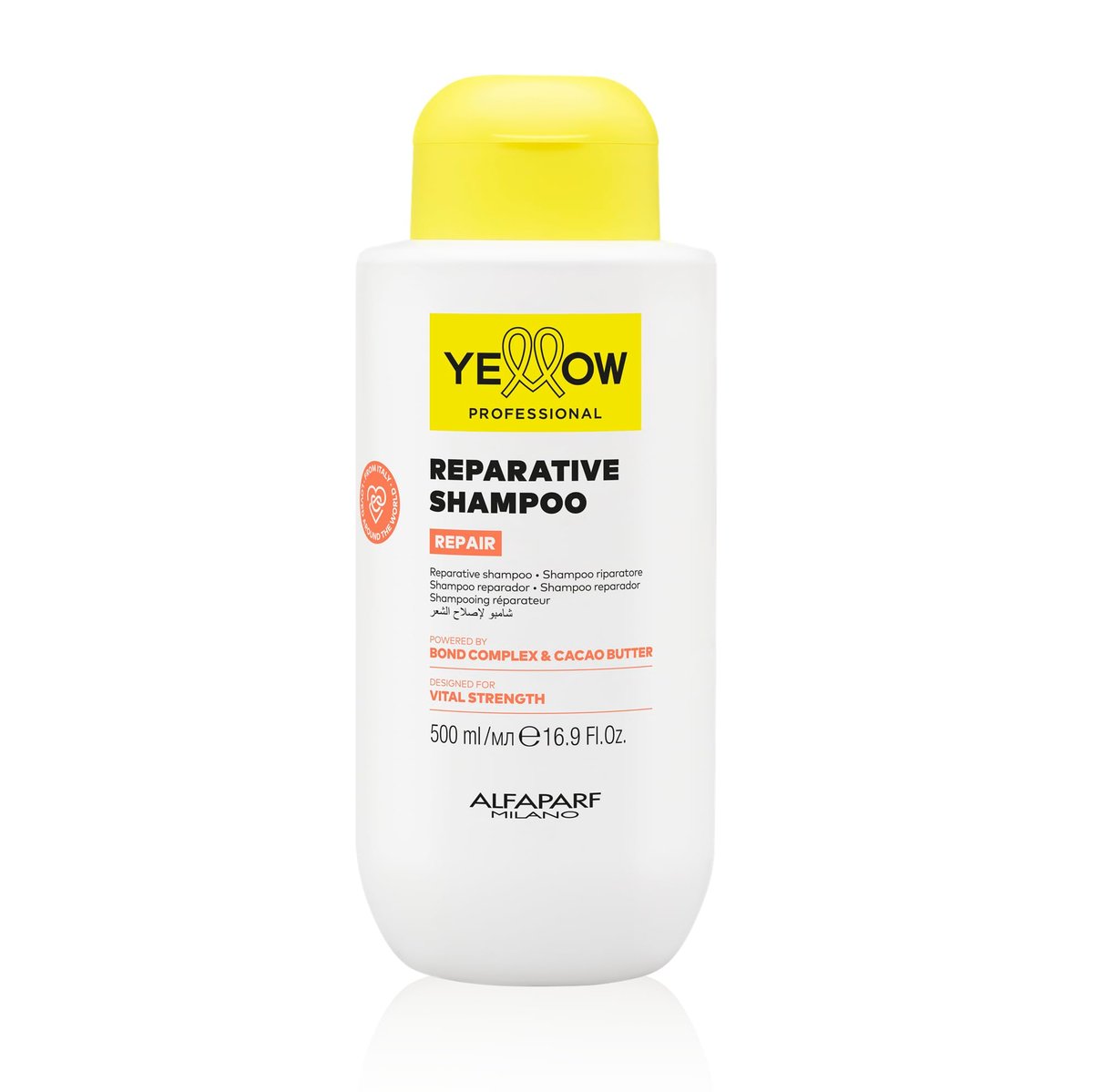 ALFAPARF MILANO Yellow Professional Repair Reparative Shampoo for Damaged Hair - Bond Complex & Cacao Butter - 16.9 fl oz - görsel 1