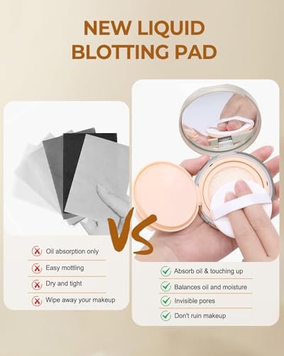 Face Oil Blotting Cushion – Oil Absorbing Liquid Mattifying Cushion with Natural Tea Tree for Oily Skin, Reusable Alternative to Oil Blotting Paper Avelisse