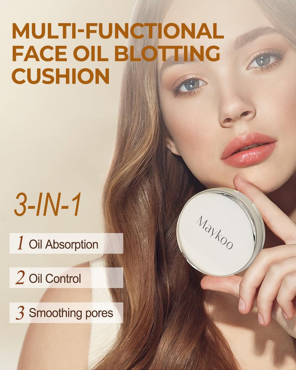 Face Oil Blotting Cushion – Oil Absorbing Liquid Mattifying Cushion with Natural Tea Tree for Oily Skin, Reusable Alternative to Oil Blotting Paper Avelisse