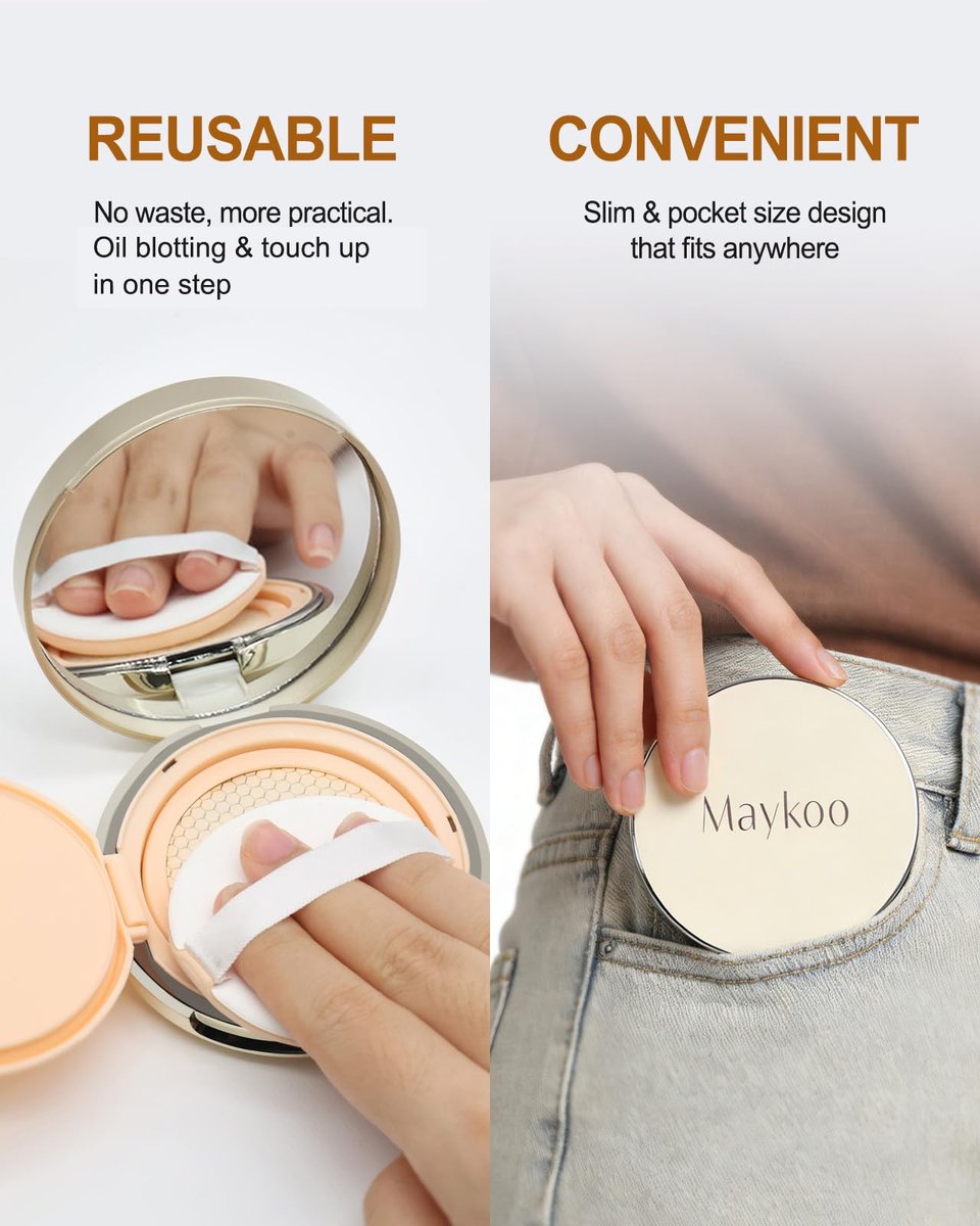 Face Oil Blotting Cushion – Oil Absorbing Liquid Mattifying Cushion with Natural Tea Tree for Oily Skin, Reusable Alternative to Oil Blotting Paper Avelisse