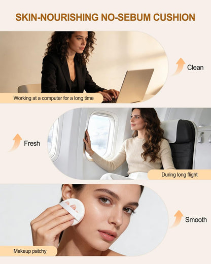 Face Oil Blotting Cushion – Oil Absorbing Liquid Mattifying Cushion with Natural Tea Tree for Oily Skin, Reusable Alternative to Oil Blotting Paper Avelisse