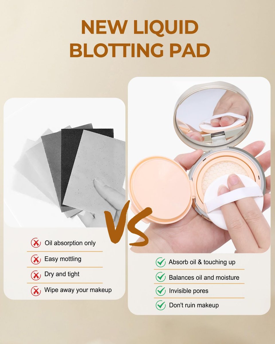 Face Oil Blotting Cushion – Oil Absorbing Liquid Mattifying Cushion with Natural Tea Tree for Oily Skin, Reusable Alternative to Oil Blotting Paper Avelisse