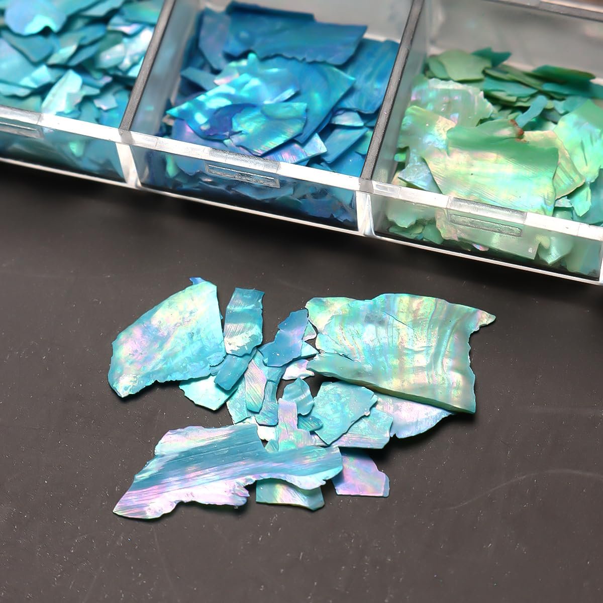 Aurora Shell Nail Glitter Flakes - Holographic Irregular Abalone Slices & Sea Shell Sequins for Nail Art Decoration - görsel 15