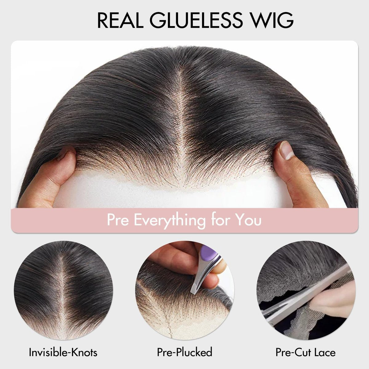 ZHENGON Bob Glueless Wigs Human Hair Pre Plucked Pre Cut 6x4 HD Transparent Lace Front Wigs Human Hair 150% Density Wear and Go Short Straight Wigs for Black Women No Glue Lace Closure Wigs 10 Inch Avelisse