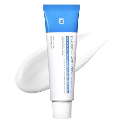 TOSOWOONG Hyaluronic Acid 9 Cream - Long-Lasting Hydration Moisturizer with Vitamin B5, Collagen, Niacinamide & Centella Asiatica - Daily Face Cream for Korean Skincare Routine - 1.69 fl.oz (50ml) Avelisse