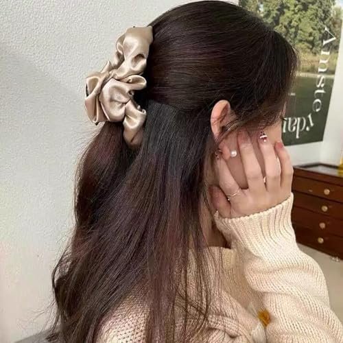 Silk Hair Clip for Women – 4.7" Large Banana Jaw Clip Strong Hold, High Cranial Crest Hair Claw (3-Pack, Pink) Avelisse