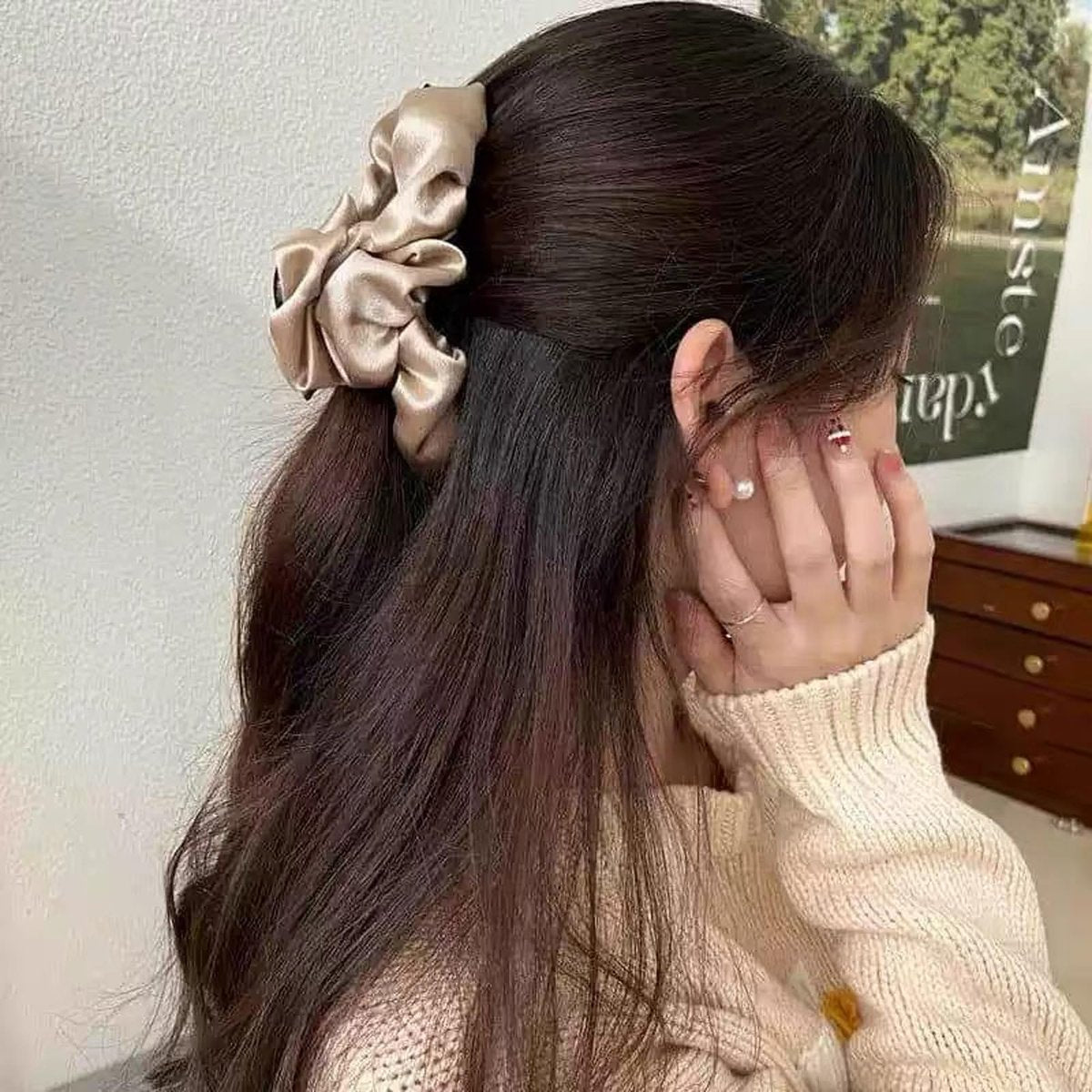 Silk Hair Clip for Women – 4.7" Large Banana Jaw Clip Strong Hold, High Cranial Crest Hair Claw (3-Pack, Pink) Avelisse