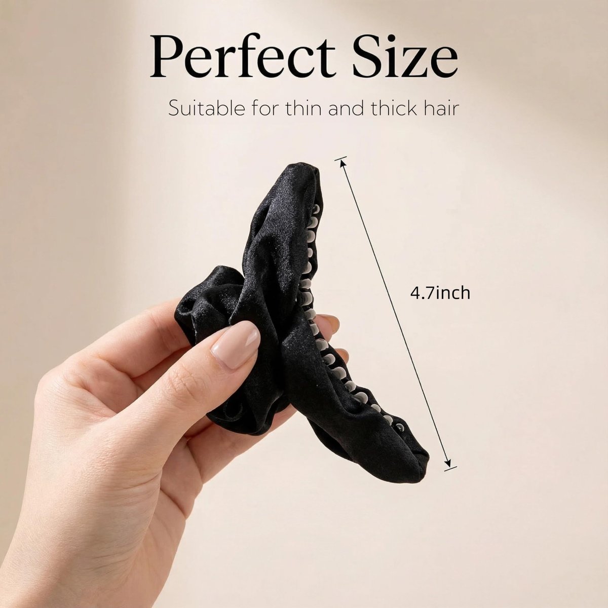 Silk Hair Clip for Women – 4.7" Large Banana Jaw Clip Strong Hold, High Cranial Crest Hair Claw (3-Pack, Pink) Avelisse