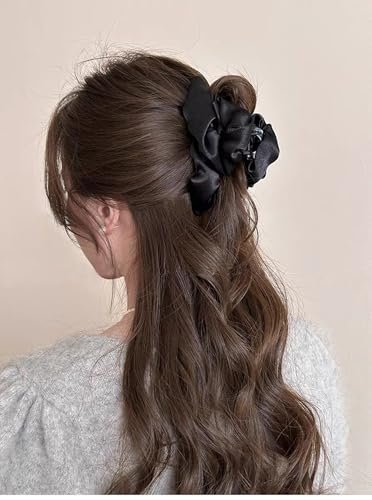 Silk Hair Clip for Women – 4.7" Large Banana Jaw Clip Strong Hold, High Cranial Crest Hair Claw (3-Pack, Pink) Avelisse