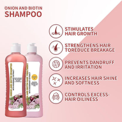 Onion Rosemary Shampoo and Conditioner Set for Hair Growth, Softness & Shine - 8.38 Fl Oz Each Avelisse