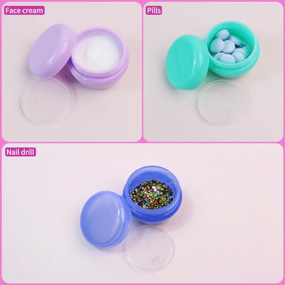 6 Pcs 20ml Small Travel Containers - Leakproof Travel Size Jars for Toiletries, Creams, Lotion - Includes 2 Small Spoons