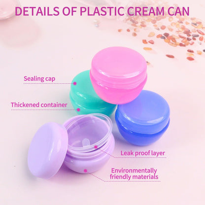 6 Pcs 20ml Small Travel Containers - Leakproof Travel Size Jars for Toiletries, Creams, Lotion - Includes 2 Small Spoons