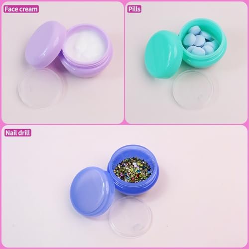6 Pcs 20ml Small Travel Containers - Leakproof Travel Size Jars for Toiletries, Creams, Lotion - Includes 2 Small Spoons - görsel 10