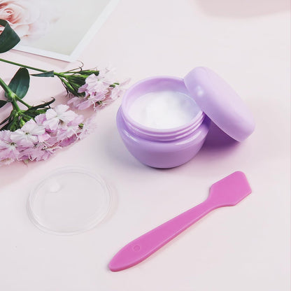 6 Pcs 20ml Small Travel Containers - Leakproof Travel Size Jars for Toiletries, Creams, Lotion - Includes 2 Small Spoons