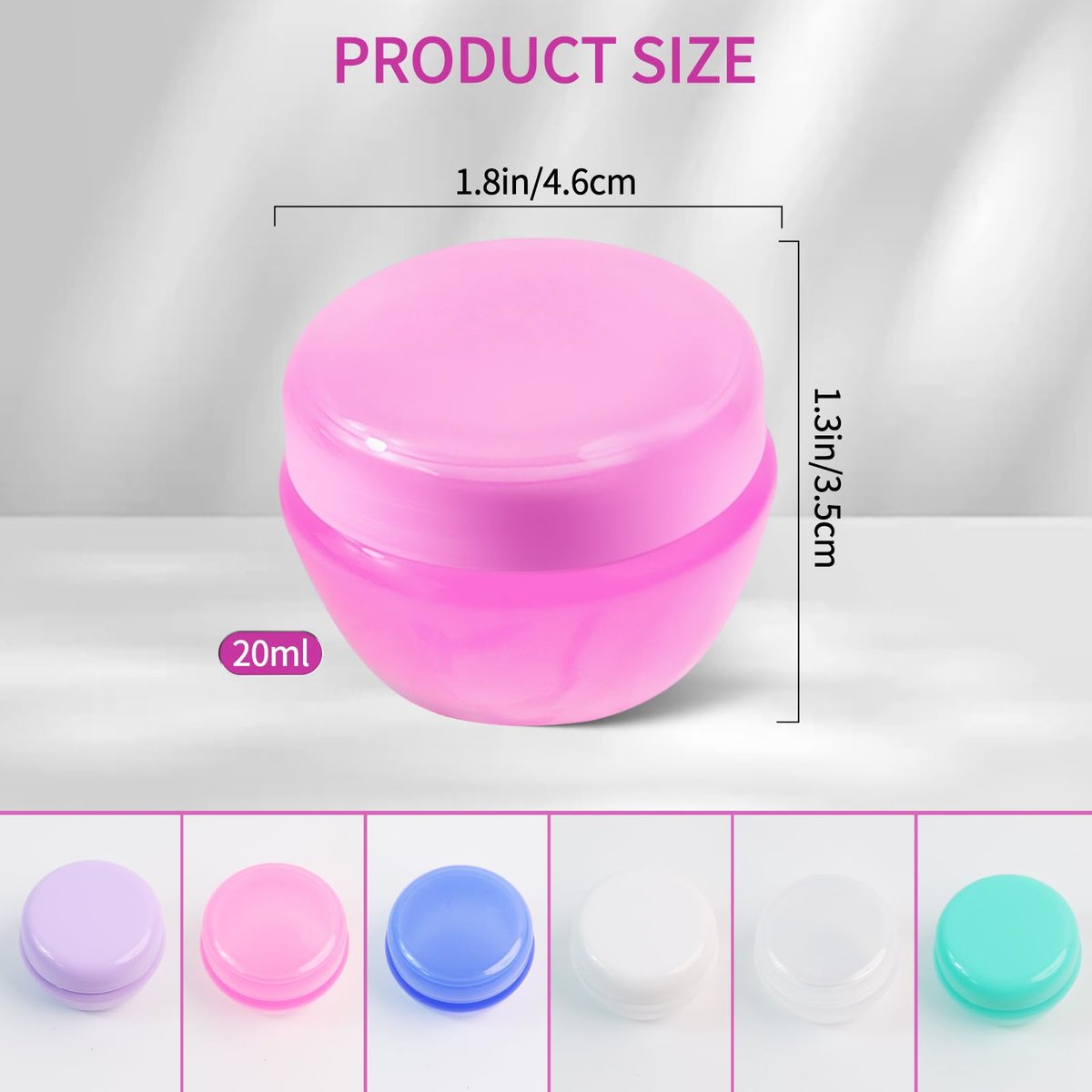 6 Pcs 20ml Small Travel Containers - Leakproof Travel Size Jars for Toiletries, Creams, Lotion - Includes 2 Small Spoons - görsel 3