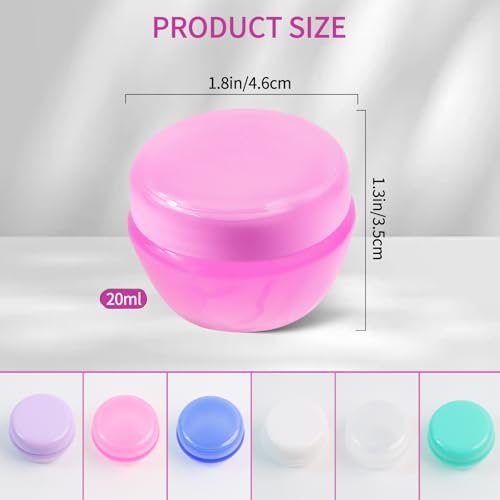 6 Pcs 20ml Small Travel Containers - Leakproof Travel Size Jars for Toiletries, Creams, Lotion - Includes 2 Small Spoons - görsel 4