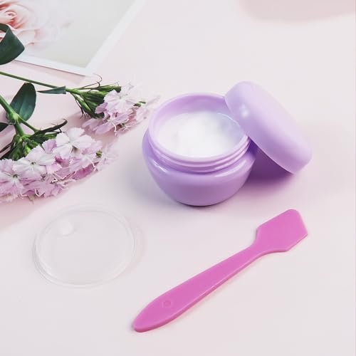 6 Pcs 20ml Small Travel Containers - Leakproof Travel Size Jars for Toiletries, Creams, Lotion - Includes 2 Small Spoons - görsel 8