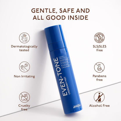 Asaya Even Tone Mist for Dark Underarms – 7% Glycolic Acid, 3% Lactic Acid & MelaMe™ – Spray for Underarm Pigmentation Removal, Fades Dark Patches & Controls Odour – 3.38 Fl Oz