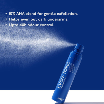 Asaya Even Tone Mist for Dark Underarms – 7% Glycolic Acid, 3% Lactic Acid & MelaMe™ – Spray for Underarm Pigmentation Removal, Fades Dark Patches & Controls Odour – 3.38 Fl Oz