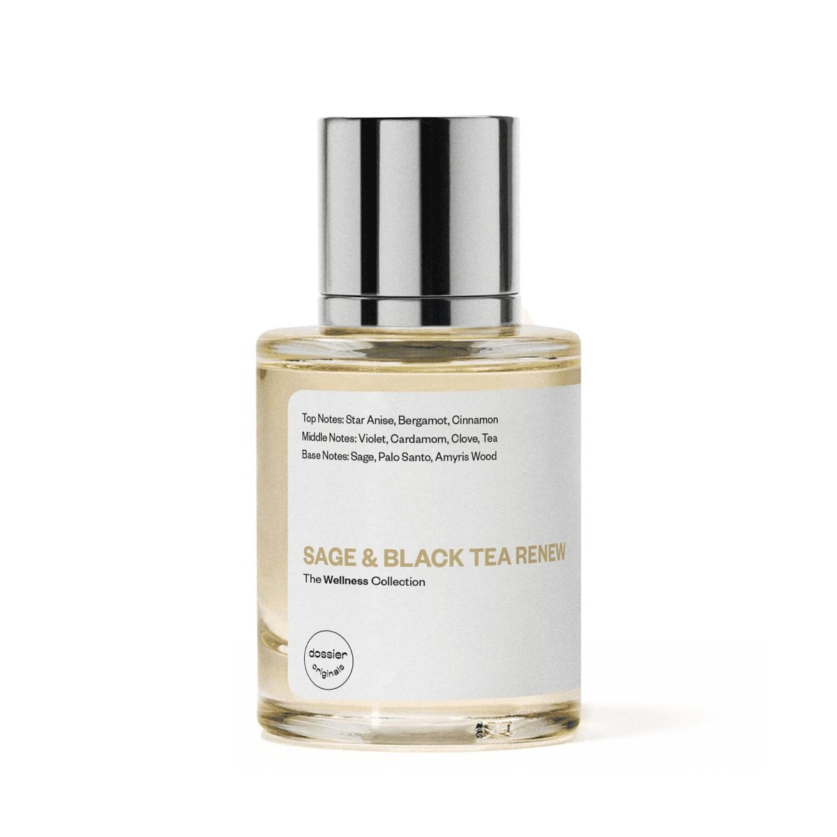 Dossier Original Eau de Parfum - Sage & Black Tea Renew - Unisex - Allure Best of Beauty Award Winner - 50ml Long-lasting Perfume Crafted in France Avelisse