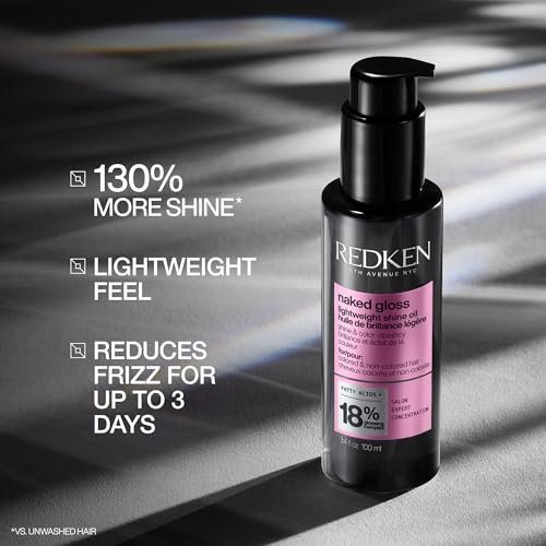 Redken Naked Gloss Shine Hair Oil - Lightweight Heat Protectant & Frizz Control for Dull or Color-Treated Hair Avelisse