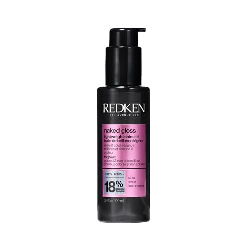 Redken Naked Gloss Shine Hair Oil - Lightweight Heat Protectant & Frizz Control for Dull or Color-Treated Hair Avelisse