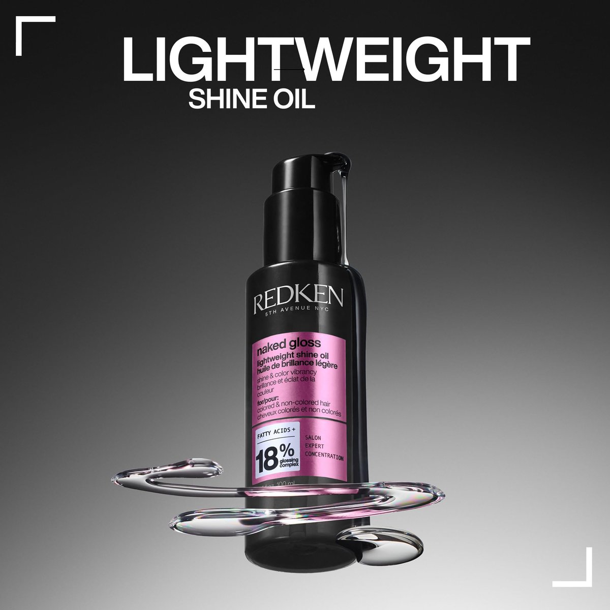 Redken Naked Gloss Shine Hair Oil - Lightweight Heat Protectant & Frizz Control for Dull or Color-Treated Hair Avelisse