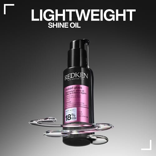 Redken Naked Gloss Shine Hair Oil - Lightweight Heat Protectant & Frizz Control for Dull or Color-Treated Hair Avelisse